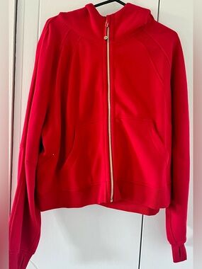 NWT Lululemon Scuba Oversized
Full-Zip Hoodie Dark Red/Gold Full Zip